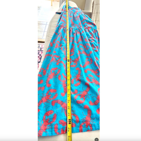 J. CREW FACTORY Strappy Tie-Back Tiered Midi Dress in Blue Lobster Print - 10 - Picture 13 of 13